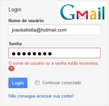 Recuperar senha do gmail